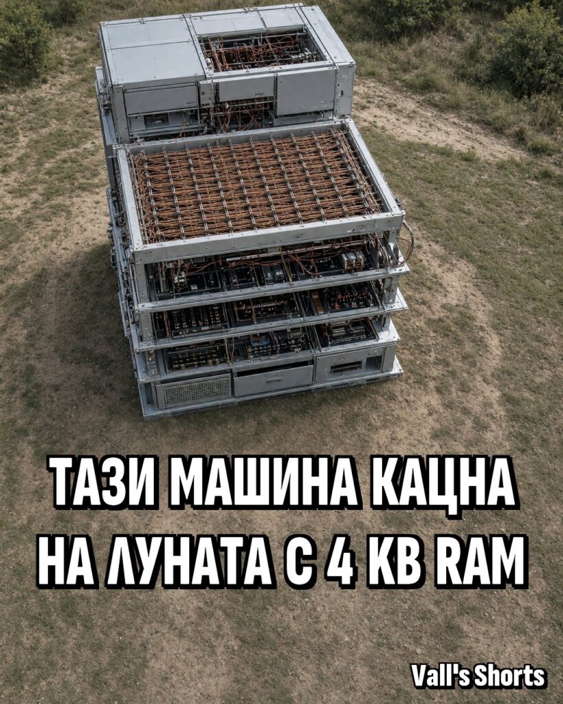 Старинен бордови компютър със сложна електроника, на склона на пуст хълм – илюстрация