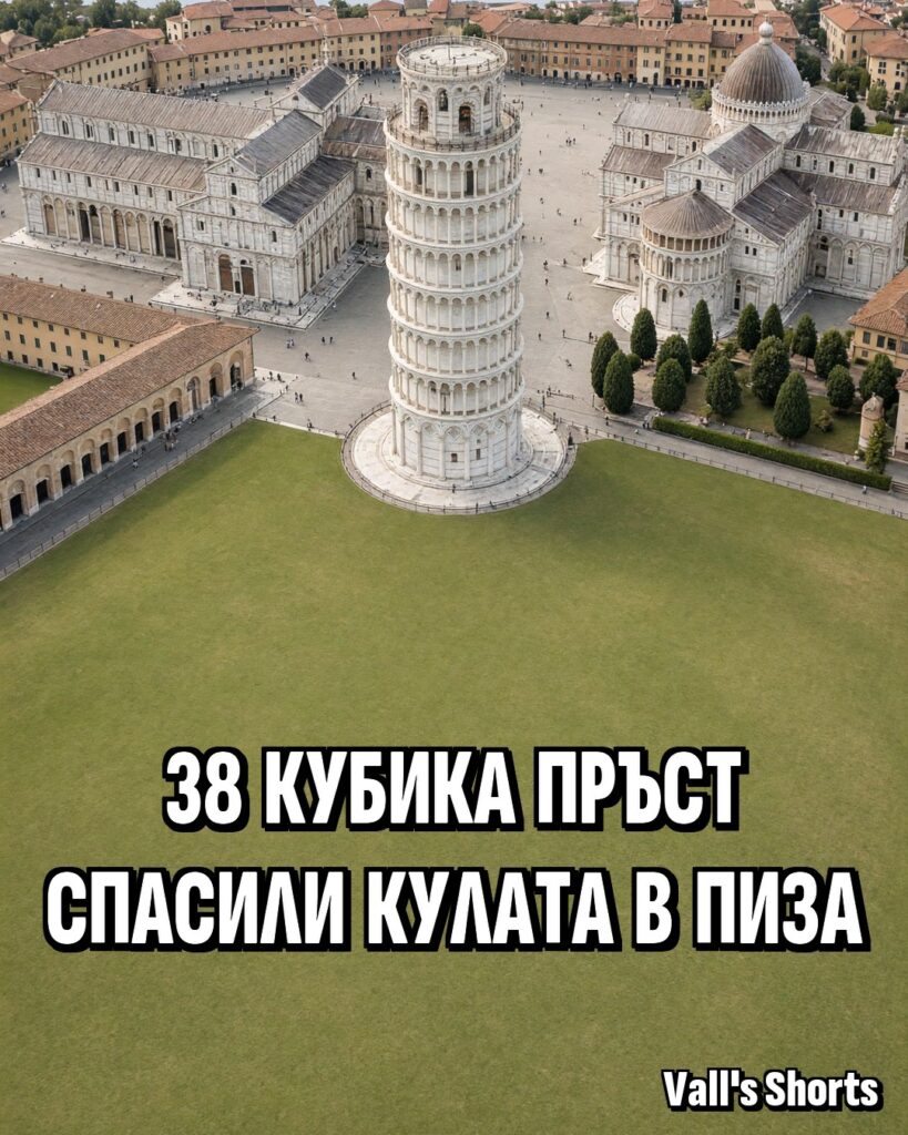 Наклонената кула в Пиза на площада на катедралата, снимана отвисоко