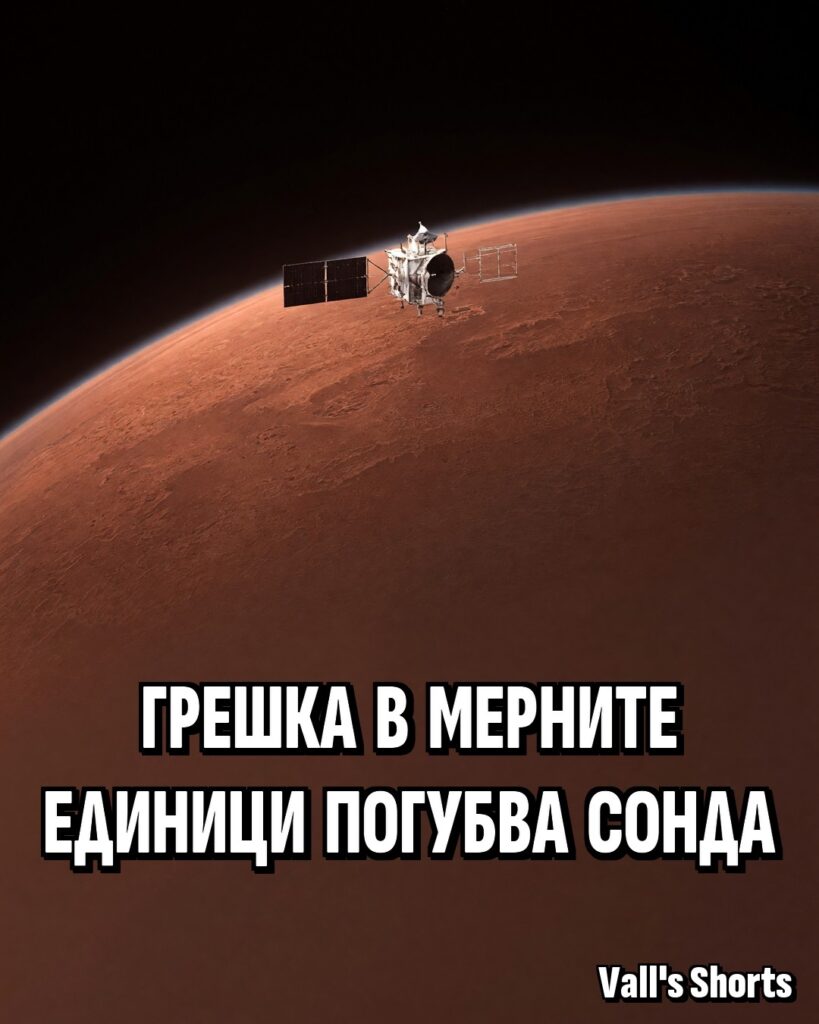 Сондата Mars Climate Orbiter със слънчев панел над червената повърхност на Марс – илюстрация