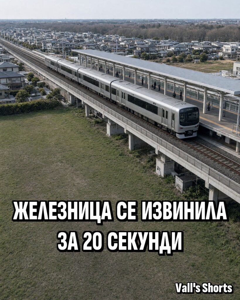 Сребрист японски влак на надземна гара сред жилищен квартал – илюстрация